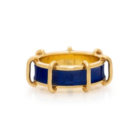 TIFFANY & CO., SCHLUMBERGER, YELLOW GOLD AND ENAMEL RING