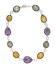 MULTIGEM AND DIAMOND NECKLACE