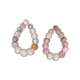 MULTICOLOR SPINEL AND DIAMOND EARRINGS