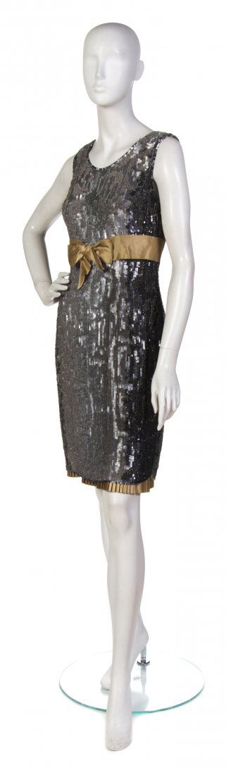 Bill Blass, (American, 1922-2002), Cocktail Dress: Bill Blass (American, 1922-2002) Cocktail Dress silver and black sequins size 6.