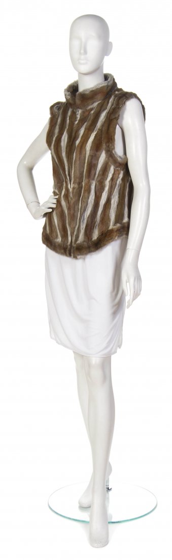 Fendi, (Italian), Fur Vest: Fendi (Italian) Fur Vest tan and gray squirrel fur no size.