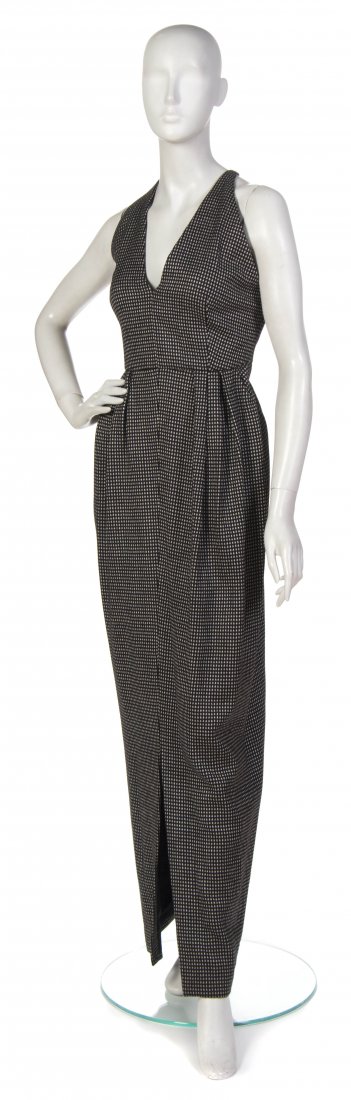 Geoffrey Beene, (American, 1927-2004), Evening Dress: Geoffrey Beene (American, 1927-2004) Evening Dress black and cream wool size 8.
