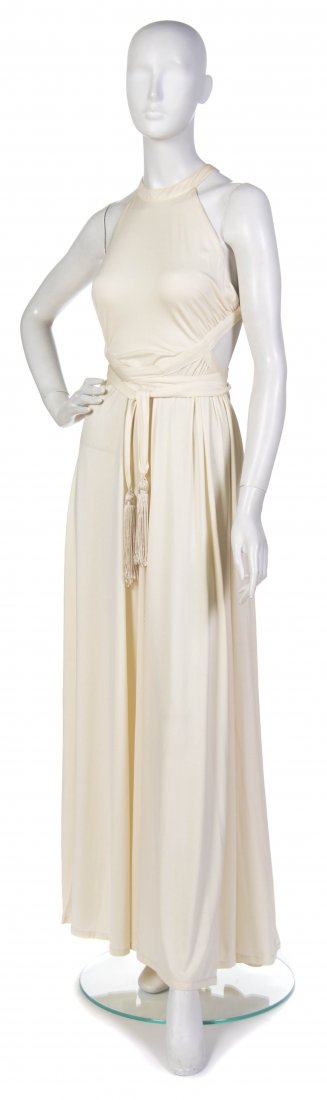 Geoffrey Beene, (American, 1927-2004), Evening Gown: Geoffrey Beene (American, 1927-2004) Evening Gown cream jersey no size.