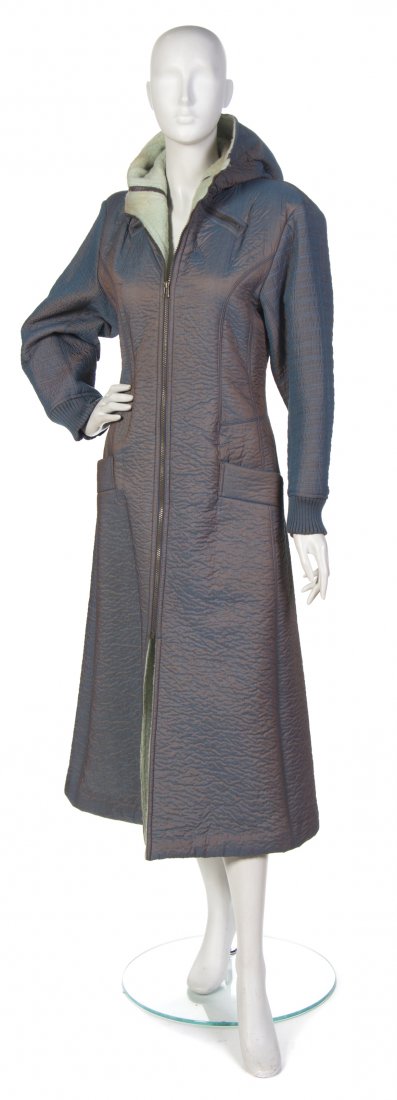 Issey Miyake, (Japanese, b. 1938), Coat: Issey Miyake (Japanese, b. 1938) Coat blue two tone size S.