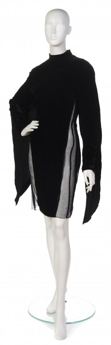 Pierre Balmain, (French, 1914-1982), Dress: Pierre Balmain (French, 1914-1982) Dress black velvet no size.