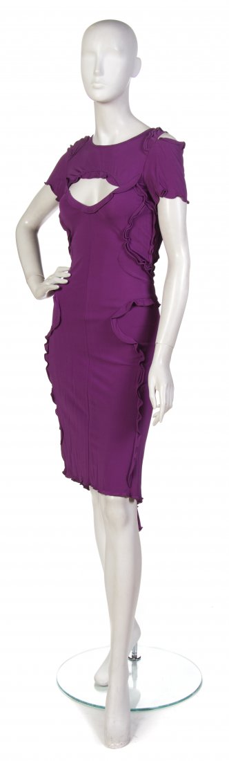 Stephen Burrows, (American, b. 1945), Cockatil Dress an: Stephen Burrows (American, b. 1945) Cockatil Dress and Jacket fuschia silk size S.