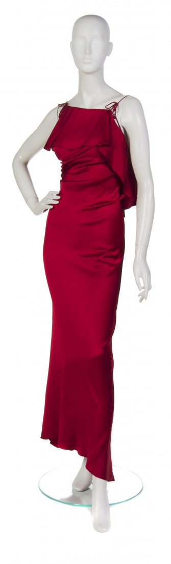 Stephen Burrows, (American, b. 1945), Evening Gown: Stephen Burrows (American, b. 1945) Evening Gown red silk size 2.