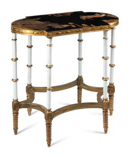 A Louis XVI Style Bronze and Chinese LacquerTable: A Louis XVI Style Bronze and Chinese LacquerTable 20th Century Height 27 x width 29 x depth 18 1/2 inches. This lot is located in Cincinnati.