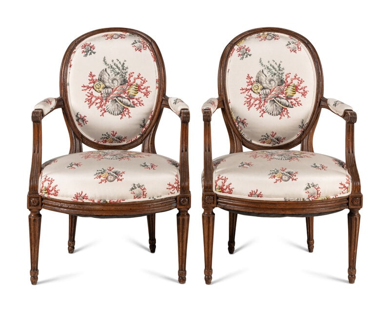 A Pair of Louis XVI Walnut Fauteuils (1 of 2)