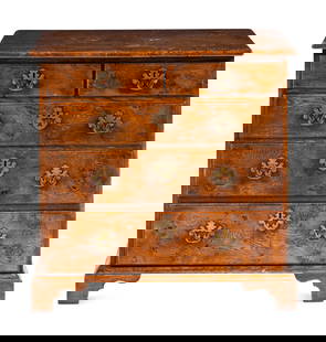 A George II Walnut Chest of Drawers: A George II Walnut Chest of Drawers Mid-18th Century Height 29 1/4 x width 30 x depth 17 7/8 inches. Property from the Charlecote Antique Store, Kansas City, Missouri Th
