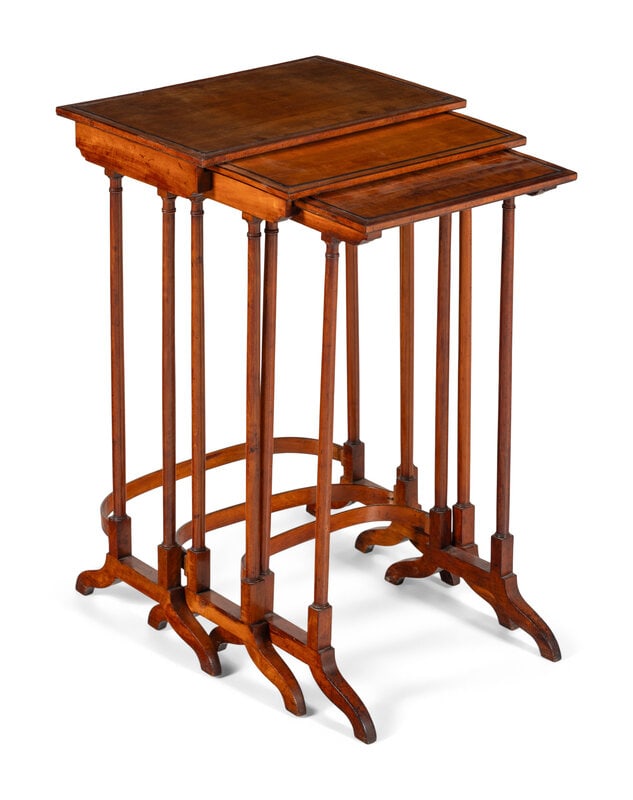 A Set of Three Edwardian Satinwood Nesting Tables (1 of 2)