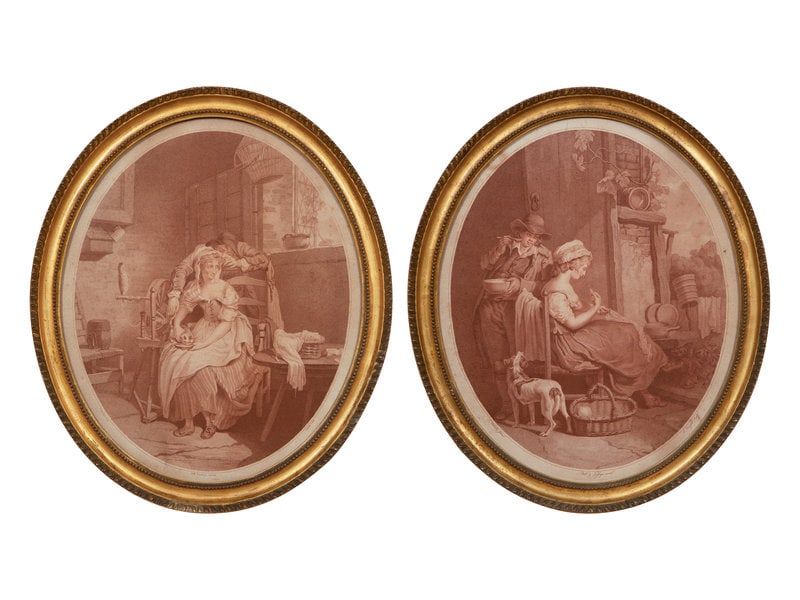 After Francis Wheatley, R.A. (British, 1747-1801): After Francis Wheatley, R.A. (British, 1747-1801) By G. or C. Knight, Published by Bull and Jeffryes, London Maidens (two works)engravingsSight: 16 3/4 x 13 1/2 inches.