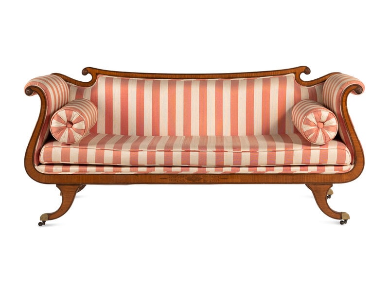 A Classical Style Satinwood and Mahogany Sofa  (1 of 4)