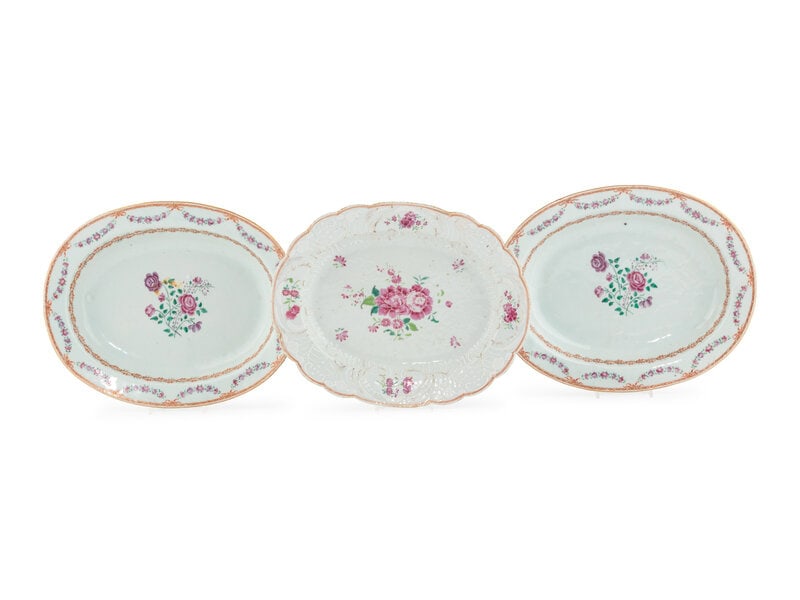 Three Chinese Export Porcelain Serving Dishes