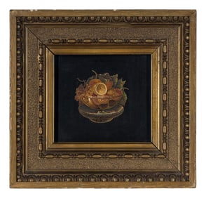 An Italian Micromosaic Picture of a Glass Bowl of Fruit