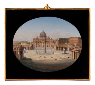 An Italian Micromosaic Plaque of Saint Peter's Square