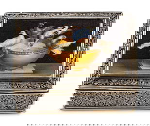 A Scottish Silver and Italian Micromosaic-Inset Snuff Box