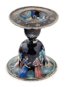 A Limoges Enameled Salt Cellar