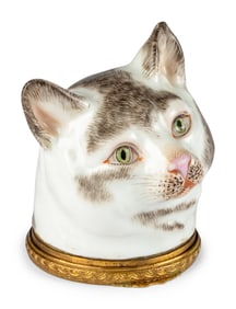 A Meissen Porcelain and Gilt-Metal Mounted Snuff Box