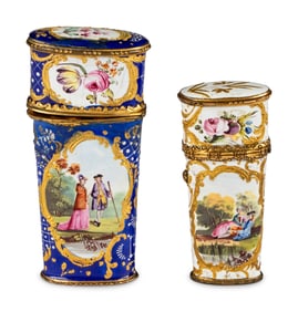 Two South Staffordshire Enamel Étuis