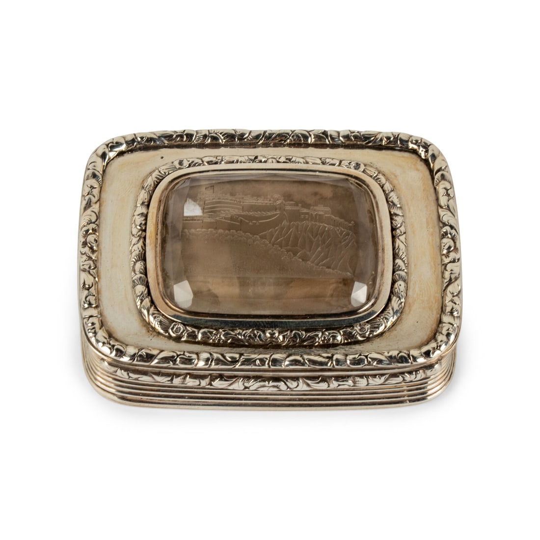 A Scottish Silver and Smoky-Quartz Inset Presentation Snuff Box (1 of 3)