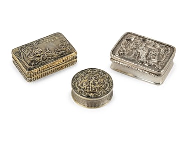 Three George III Silver Snuff Boxes