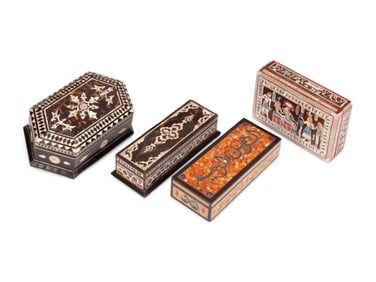 Four Levantine and Iberian Marquetry Boxes