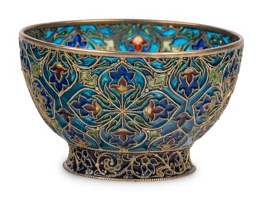 A Russo-Ukranian Plique-à-Jour Enamel Bowl