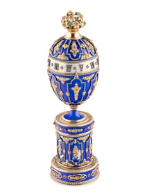 A Gold, Enamel and Gemstone-Mounted Annular Clock
