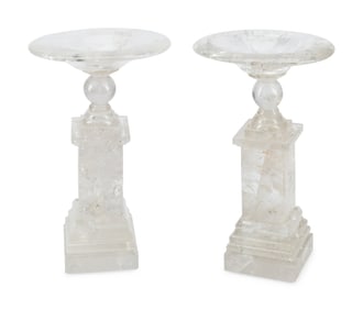 A Pair of Neoclassical Style Rock Crystal Tazze