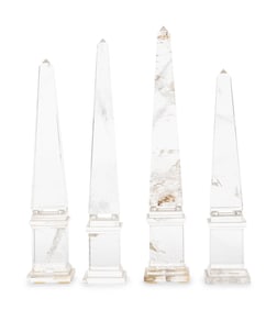 A Set of Four Rock Crystal Obelisks