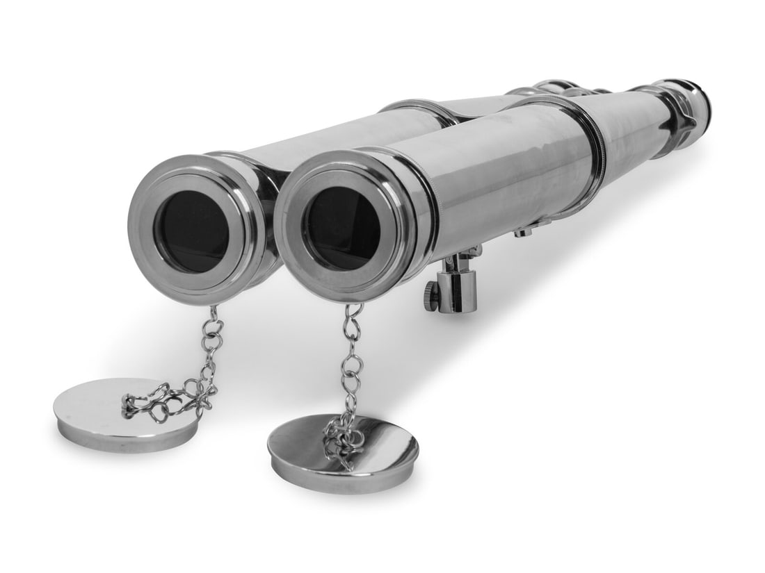 A Floor-Standing Nickel-Plated 'Admiral's' Binoculars (1 of 6)