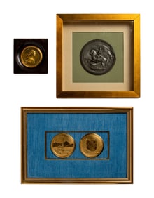[EXONUMIA] Four Framed Single-Sided Medallions of French Interest