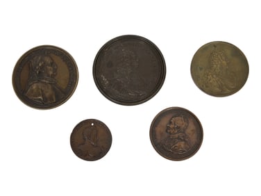 Five Bronze Portrait Medallions