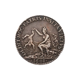 [EXONUMIA][FRANCE] A 1601 Silver Medallion Commemorating the Birth of the Dauphin, and later King