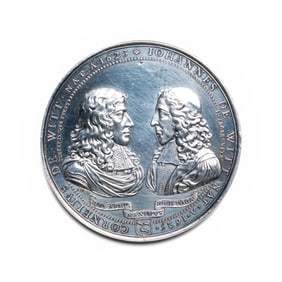 [EXONUMIA] A Dutch ND (1672) Silvered-Metal Commemorative Medallion by Pierre Aury (Dutch, 17th