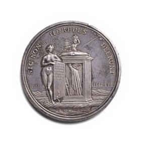 [EXONUMIA] A Silver Medallion by Jan Smeltzing (1656-1693) Satirizing the Birth of Prince James