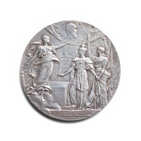 [EXONUMIA] A Silver-Plate Bronze Commemorative Medal by Jean Baptiste Daniel Dupuis (1848-1899)