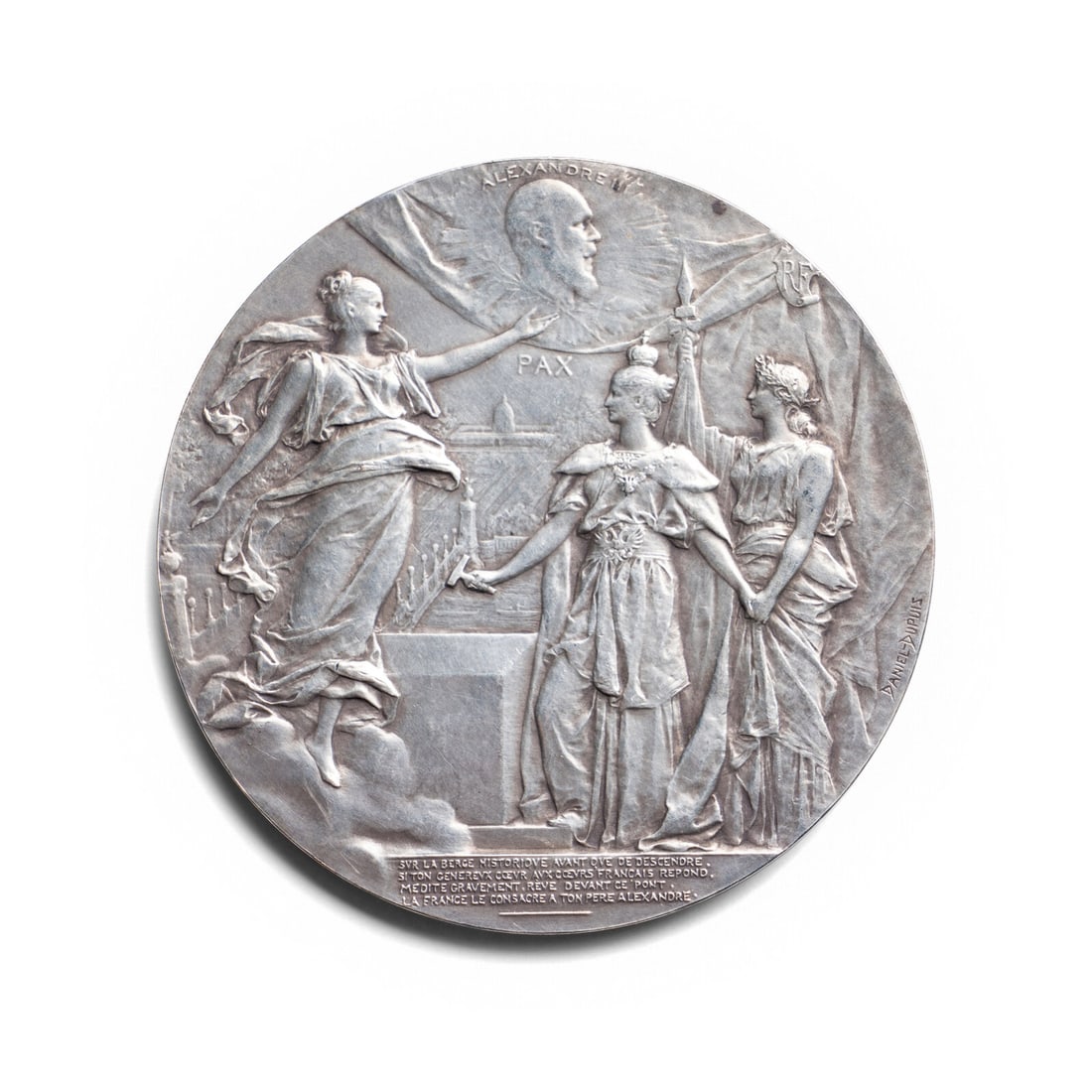 [EXONUMIA] A Silver-Plate Bronze Commemorative Medal by Jean Baptiste Daniel Dupuis (1848-1899) (1 of 2)