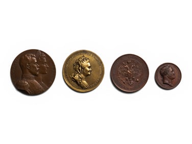 [EXONUMIA] A Group of Four Commemorative Medallions of Russian Interest