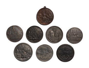 [EXONUMIA] Eight Single-Sided Medallions Relating to Louis XVI and the French Revolution
