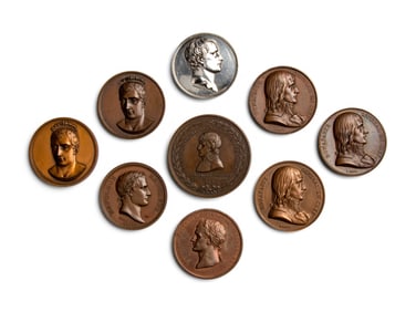 [EXONUMIA] Nine Commemorative Medallions Relating to Napoleon Bonaparte