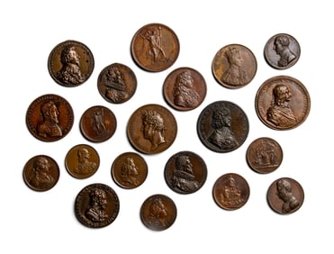 [EXONUMIA] A Collection of Twenty Bronze and Copper Commemorative Medallions Relating to French