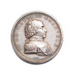 [EXONUMIA] An Italian Silver Commemorative Medallion Depicting King Victor Emmanuel