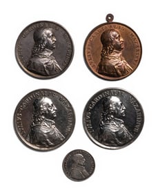[EXONUMIA] Five Commemorative Medallions Relating to Cardinal Mazarin