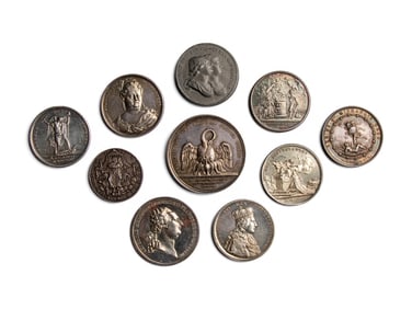 [EXONUMIA] Ten Silver and Silvered-Metal Commemorative Medallions of French Interest