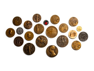 [EXONUMIA] Twenty French Commemorative Medallions Relating to Ocean Liners
