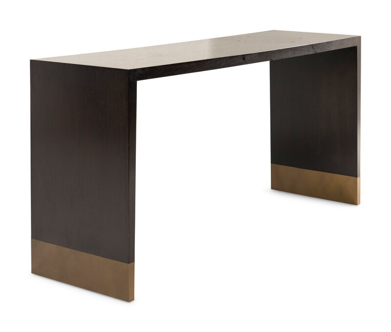 A Custom Mahogany and Brass Console Table (1 of 7)