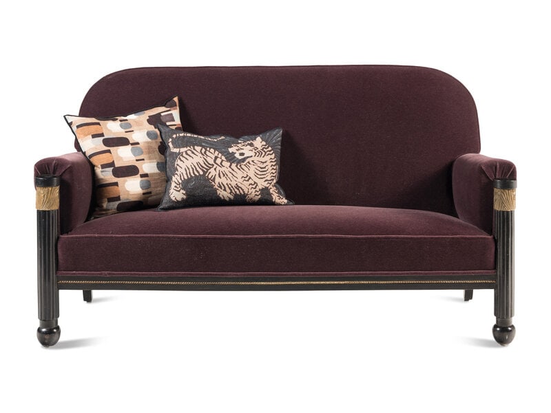 A Hungarian Art Deco Style Ebonized and Parcel-Gilt Settee  (1 of 7)