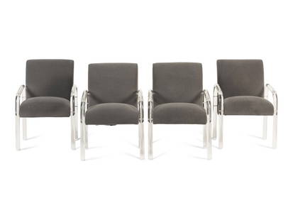 A Set of Four Contemporary Acrylic Armchairs: A Set of Four Contemporary Acrylic Armchairs Height 34 x width 23 x depth 26 inches. Property from the Chicago Residence of Interior Designer Donna Mondi This lot is l